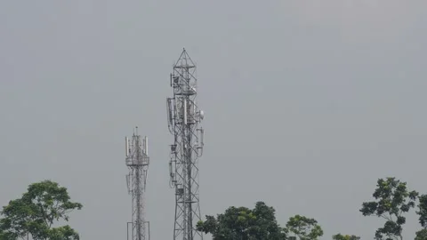 Telecommunication tower Stock Footage 344285364