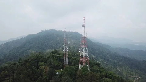Telecommunication tower at hill. 스톡 동영상 118250683