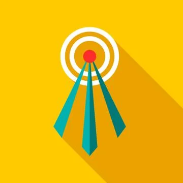 Telecommunication tower icon, flat style Stock Illustration