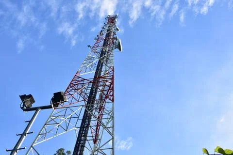 Telecommunication tower low angle 写真素材