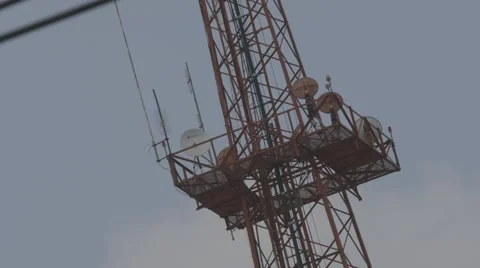 Telecommunication Tower at MCOT Office Stock Footage 48616769
