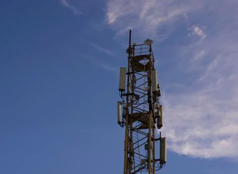 Telecommunication tower of a mobile operator. Stock Photos