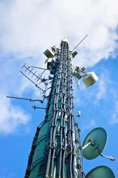 Telecommunication tower Stock Photos