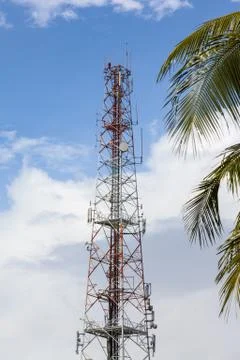 Telecommunication tower Stock Photos