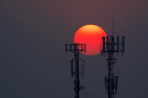 Telecommunication tower Stock Photos