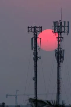 Telecommunication tower Stock Photos