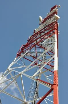 Telecommunication tower Stock Photos