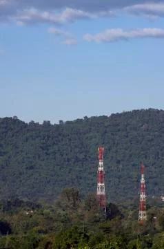 Telecommunication tower Stock Photos