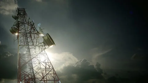Telecommunication Tower Time Lapse Stock Footage 155607339