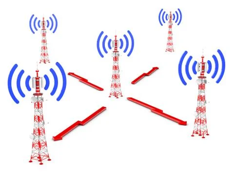 Telecommunication towers Stock Illustration