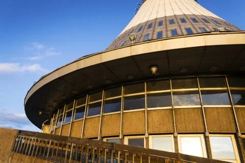 Telecommunication transmitters tower on Jested, Liberec, Czech Republic 스톡 사진