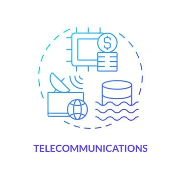 Telecommunications blue gradient concept icon Stock Illustration