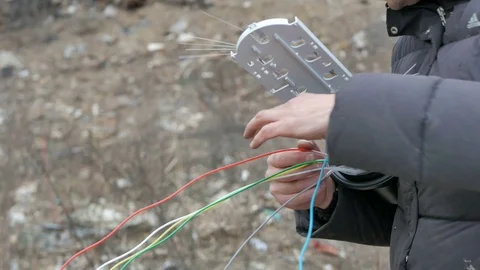 Telecommunications engineer working Stock Footage 69945787