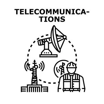 Telecommunications engineer working with network infrastructure technology Stock Illustration
