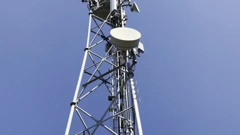 Telecommunications equipment mobile operator cell video Stock Footage 307351086