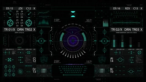 Telecommunications HUD interface display Stock Footage 170686073