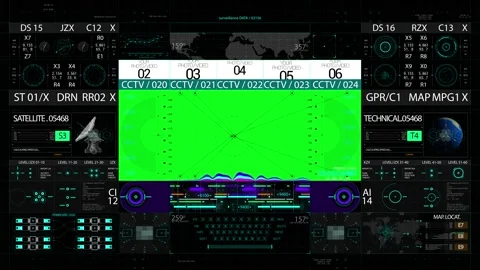 Telecommunications HUD interface display Stock Footage 170686166