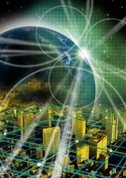 Telecommunications industry communication technology Stock-Illustration