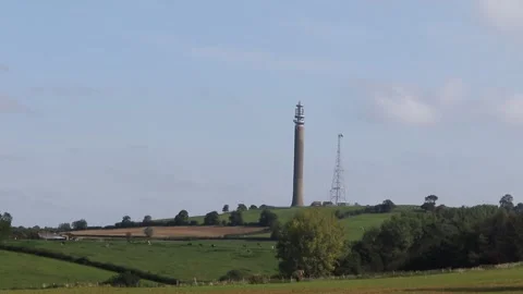 Telecommunications infrastructure high on the hill technology mast Video stock 139571828