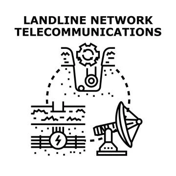 Telecommunications network concept underground cabling infrastructure. Fiber  Stock Illustration