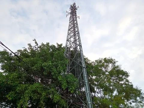 Telecommunications network towers Stock Photos