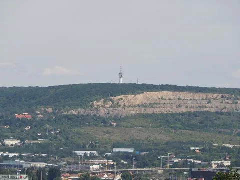 Telecommunications tower in Brno Stock Photos