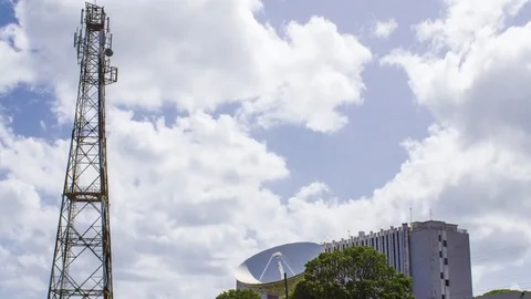 Telecommunications Tower Hyperlapse Stock Footage 71693999