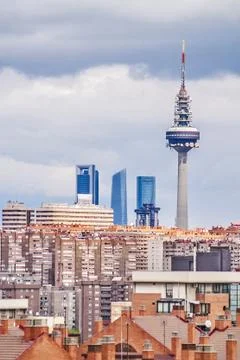 Telecommunications tower in Madrid Stock Photos