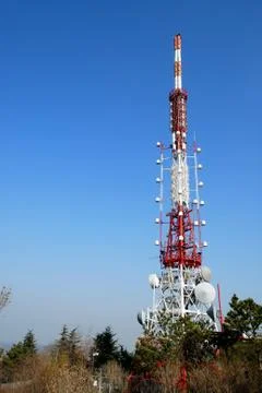 A telecommunications tower Stock Photos