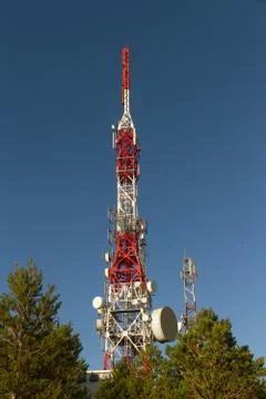 Telecommunications tower 스톡 사진
