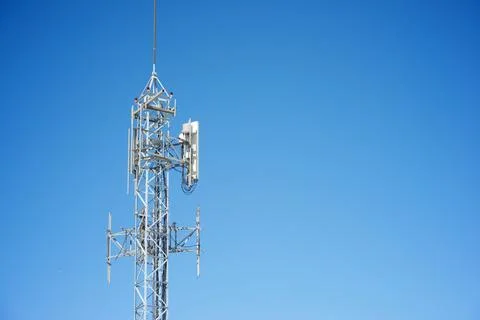 Telecommunications tower view Stock Photos