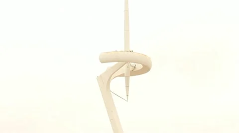 Telecomunications tower, Barcelona Stock Footage
