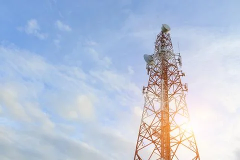 Telecoom broadcasting tower Stock Photos