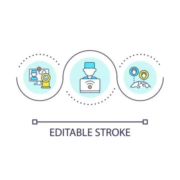 Telediagnosis loop concept icon Stock Illustration