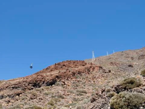 Teleferic going to Teide volcano top Stock Photos