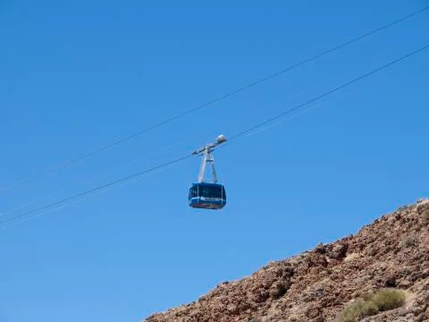 Teleferic going to Teide volcano top Stock Photos