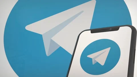 Telegram app logo in mobile display screen and background editorial 스톡 동영상 255171395