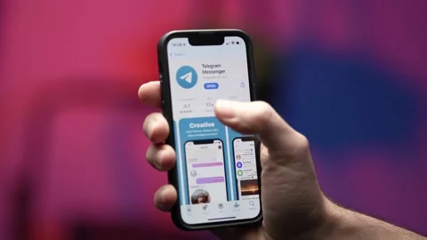 Telegram App on a Mobile Smart Phone Closeup Stock Footage 169545030