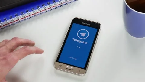 The Telegram application takes a very long time to load Stock Footage 99836589