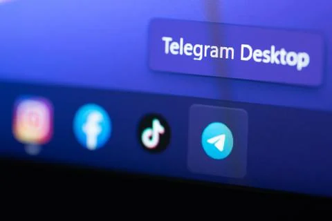 Telegram desktop app Stock Photos