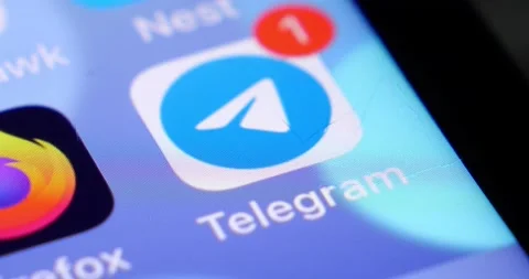 Telegram Icon on iPhone with a message waiting Stock Footage 162412558