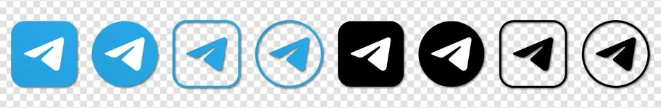 Telegram icons set Illustrazione stock