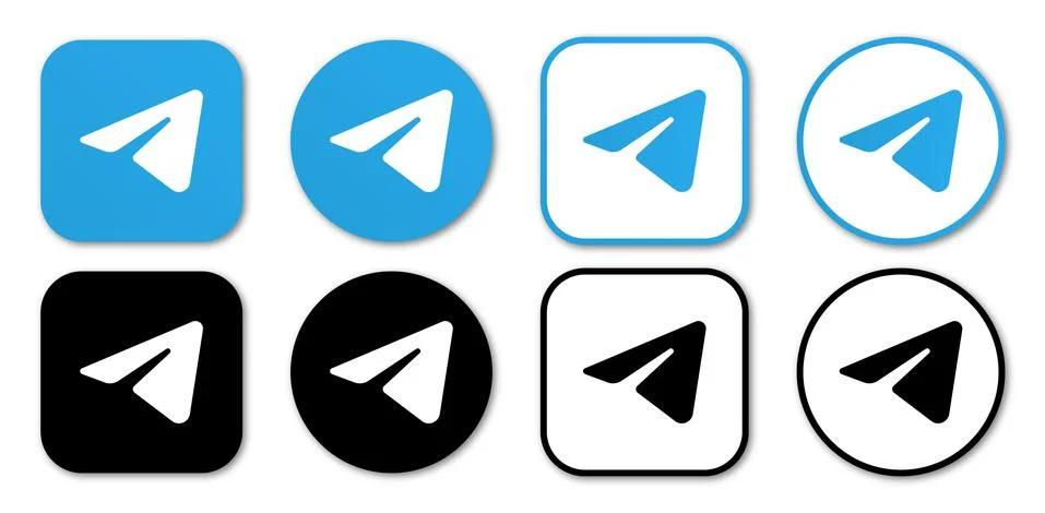 Telegram logo set Stock Illustration