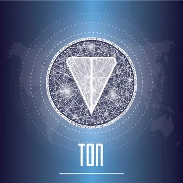 Telegram open network TON cryptocurrency vector illustration Ilustración de archivo