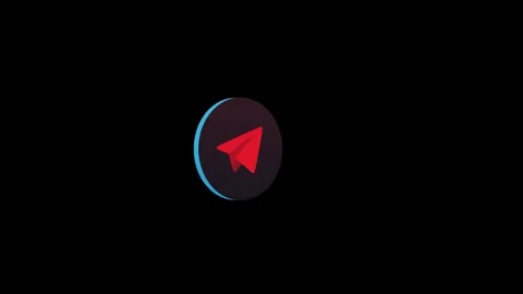 Telegram Paper Plane Icon Animation Blue Circle Background Communication Me.. Stock Footage 340123521