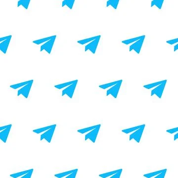 Telegram pattern. Blue paper plane shapes create a seamless communication o.. Stock Illustration