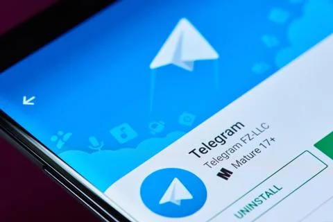 Telegram secure messenger Stock Photos