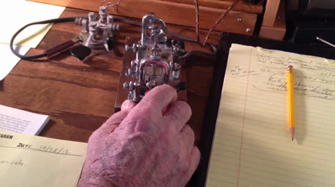 Telegraph being used - Close Up Stock Footage 34473375