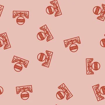 Telegraph cable industry line vector seamless pattern Stock Illustration