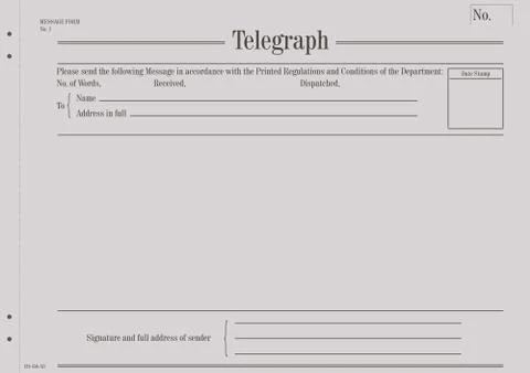 Telegraph form. Stock Illustration